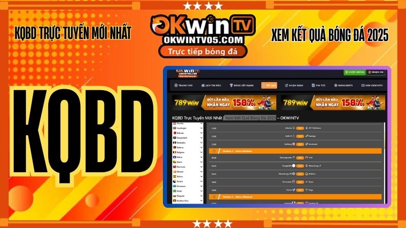 Kết quả bóng đá trực tuyến tại OKwinTV